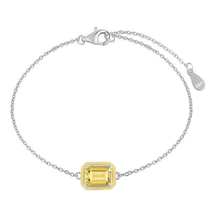[Echo Fine ]2.0 Carat Sparkling Colorful Emerald Cut Daily Bracelet