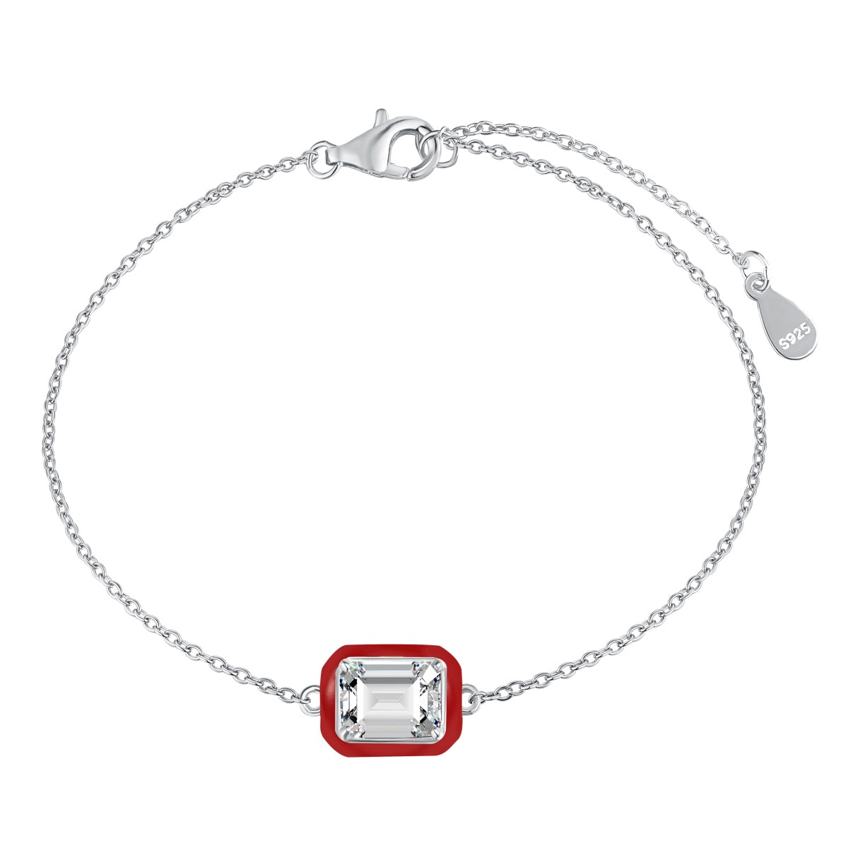 [Echo Fine ]2.0 Carat Sparkling Colorful Emerald Cut Daily Bracelet