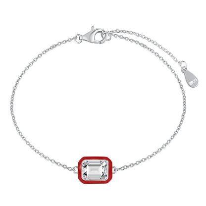 [Echo Fine ]2.0 Carat Sparkling Colorful Emerald Cut Daily Bracelet
