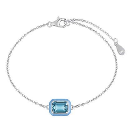 [Echo Fine ]2.0 Carat Sparkling Colorful Emerald Cut Daily Bracelet