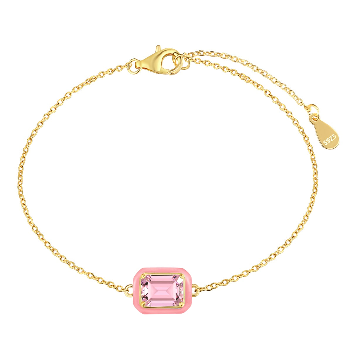 [Echo Fine ]2.0 Carat Sparkling Colorful Emerald Cut Daily Bracelet