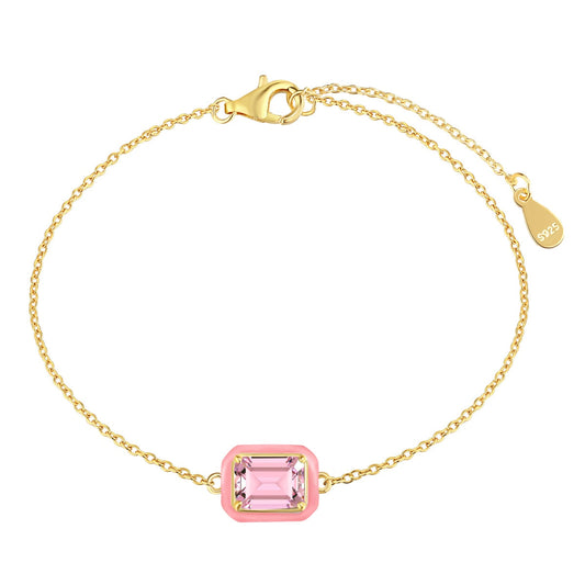 [Echo Fine ]2.0 Carat Sparkling Colorful Emerald Cut Daily Bracelet