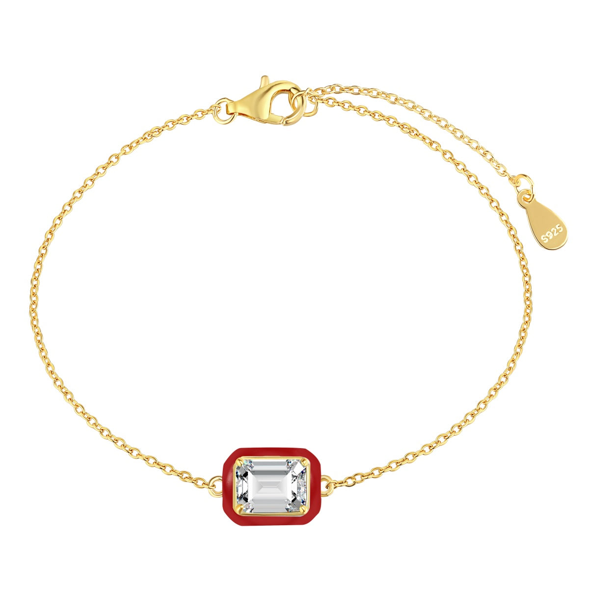 [Echo Fine ]2.0 Carat Sparkling Colorful Emerald Cut Daily Bracelet