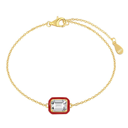 [Echo Fine ]2.0 Carat Sparkling Colorful Emerald Cut Daily Bracelet