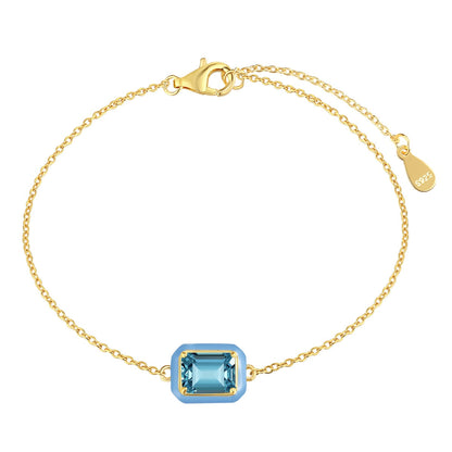 [Echo Fine ]2.0 Carat Sparkling Colorful Emerald Cut Daily Bracelet
