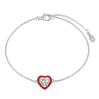 [Echo Fine ]Sparkling Romantic Heart Shape Lover Bracelet