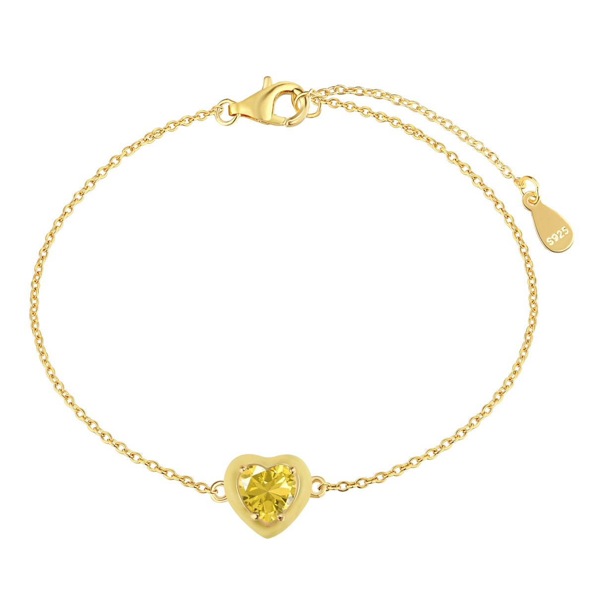 [Echo Fine ]Sparkling Romantic Heart Shape Lover Bracelet