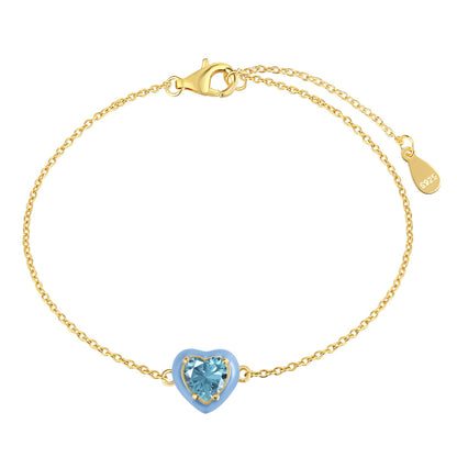 [Echo Fine ]Sparkling Romantic Heart Shape Lover Bracelet