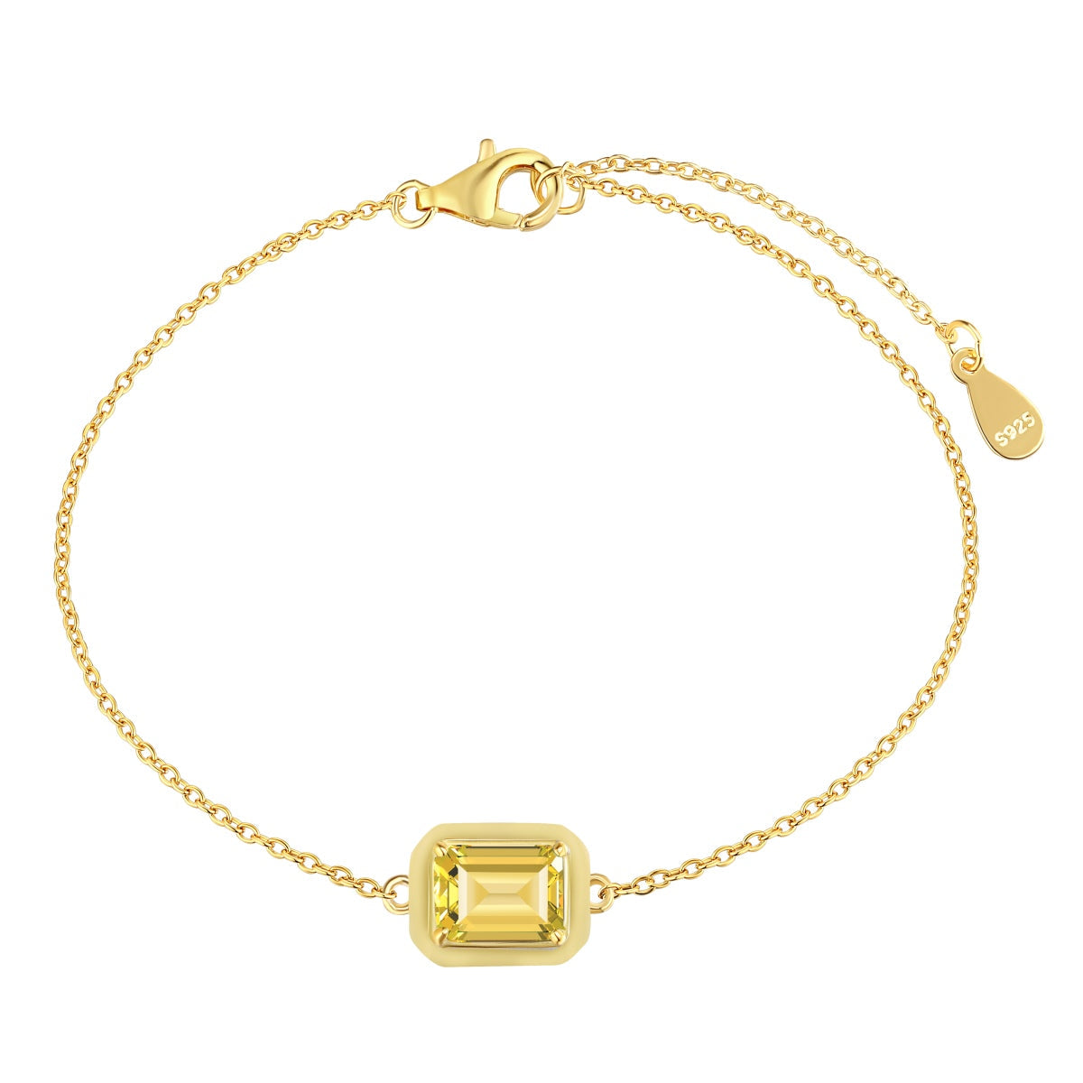 [Echo Fine ]2.0 Carat Sparkling Colorful Emerald Cut Daily Bracelet