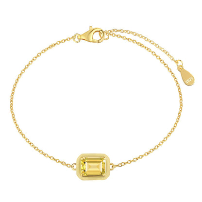 [Echo Fine ]2.0 Carat Sparkling Colorful Emerald Cut Daily Bracelet