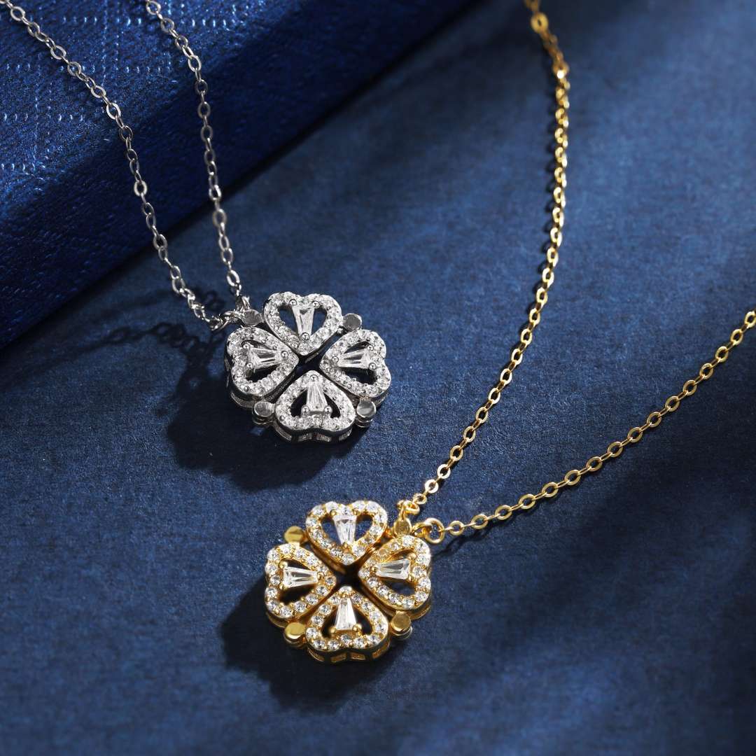 [Echo Fine ]Ornate Heart Cut Flower Shape Necklace