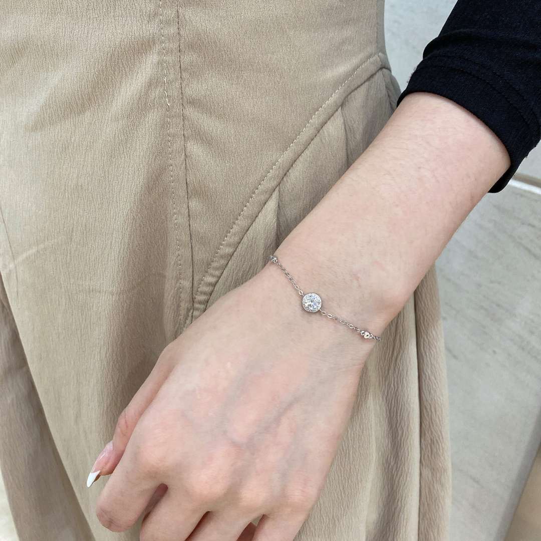 [Echo Fine ]Dazzling Round Cut Shape Bracelet