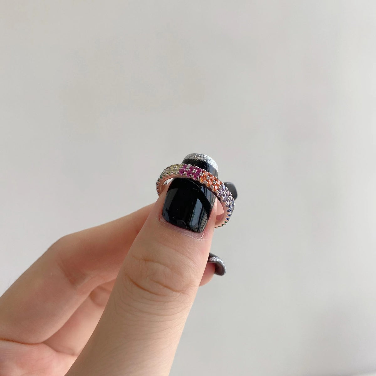 [Echo Fine ]Unique Colorful Round Cut Tennis Ring