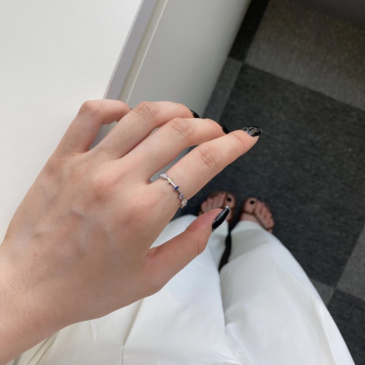 [Echo Fine ]Unique Trapezoid Cut Daily Ring