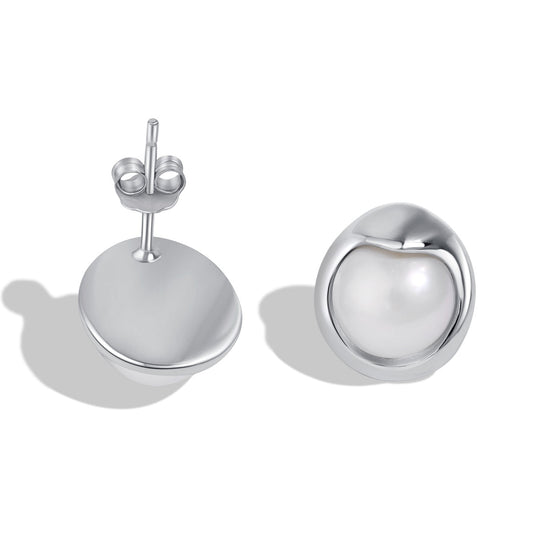 [Echo Fine ]Dainty Bread Pearl Earrings