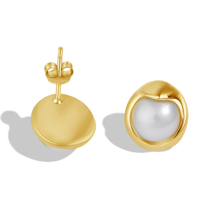 [Echo Fine ]Dainty Bread Pearl Earrings