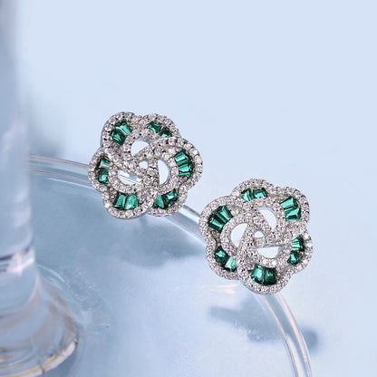 [Echo Fine ]Exquisite Flower Shape Daily Earrings