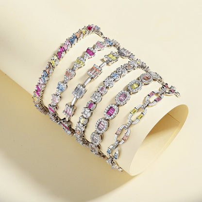 [Echo Fine ]Dazzling Radiant Multi Cut Daily Bracelet