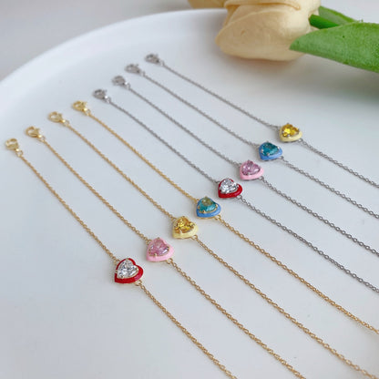[Echo Fine ]Sparkling Romantic Heart Shape Lover Bracelet