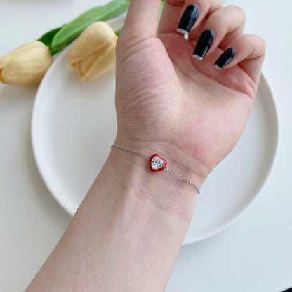 [Echo Fine ]Sparkling Romantic Heart Shape Lover Bracelet