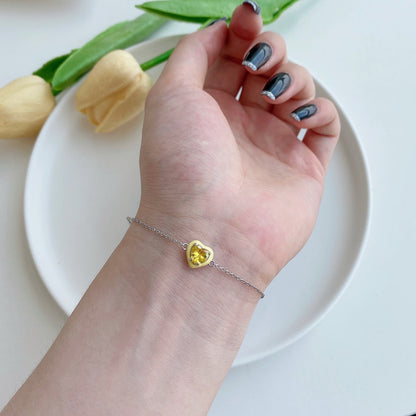 [Echo Fine ]Sparkling Romantic Heart Shape Lover Bracelet
