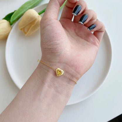 [Echo Fine ]Sparkling Romantic Heart Shape Lover Bracelet