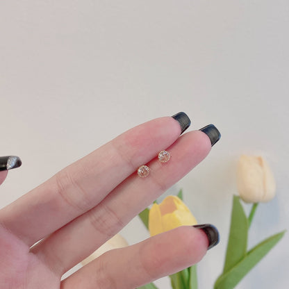 [Echo Fine ]Sparkling Colorful Round Shape Earrings