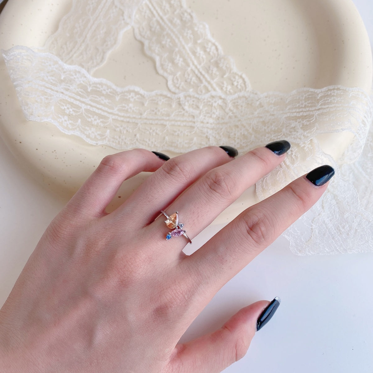 [Echo Fine ]Radiant Colorful Multi Cut Daily Ring