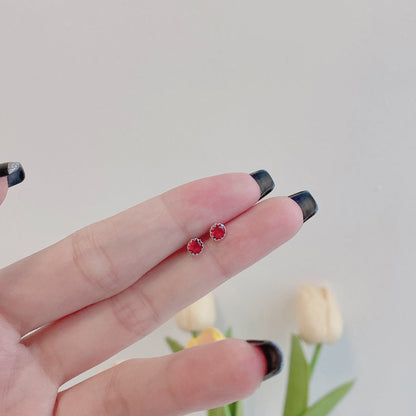 [Echo Fine ]Sparkling Colorful Round Shape Earrings