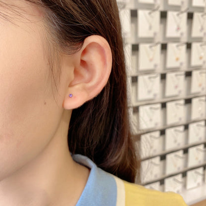 [Echo Fine ]Delicate Solitaire Earrings