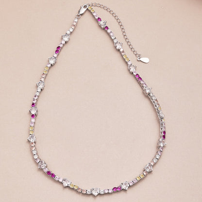 [Echo Fine ]Delicate Colorful Rainbow Tennis Chain
