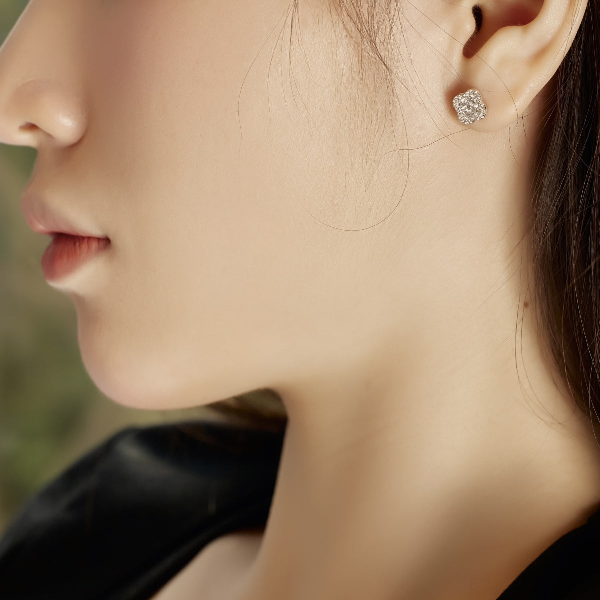 [Echo Fine ]Four-Leaf Clover Flower Shaped Earrings
