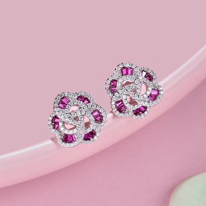 [Echo Fine ]Exquisite Flower Shape Daily Earrings