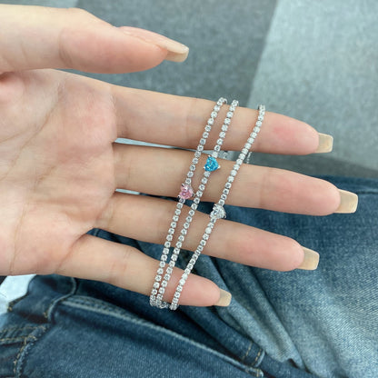[Echo Fine ]0.5 Carat Elegant Romantic Heart Shape Lover Bracelet