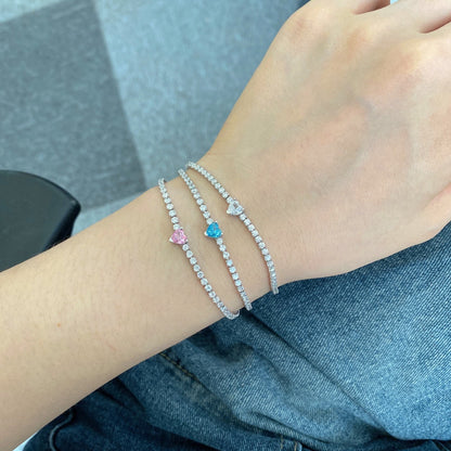 [Echo Fine ]0.5 Carat Elegant Romantic Heart Shape Lover Bracelet
