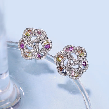 [Echo Fine ]Exquisite Flower Shape Daily Earrings