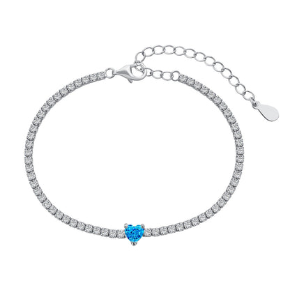 [Echo Fine ]0.5 Carat Elegant Romantic Heart Shape Lover Bracelet