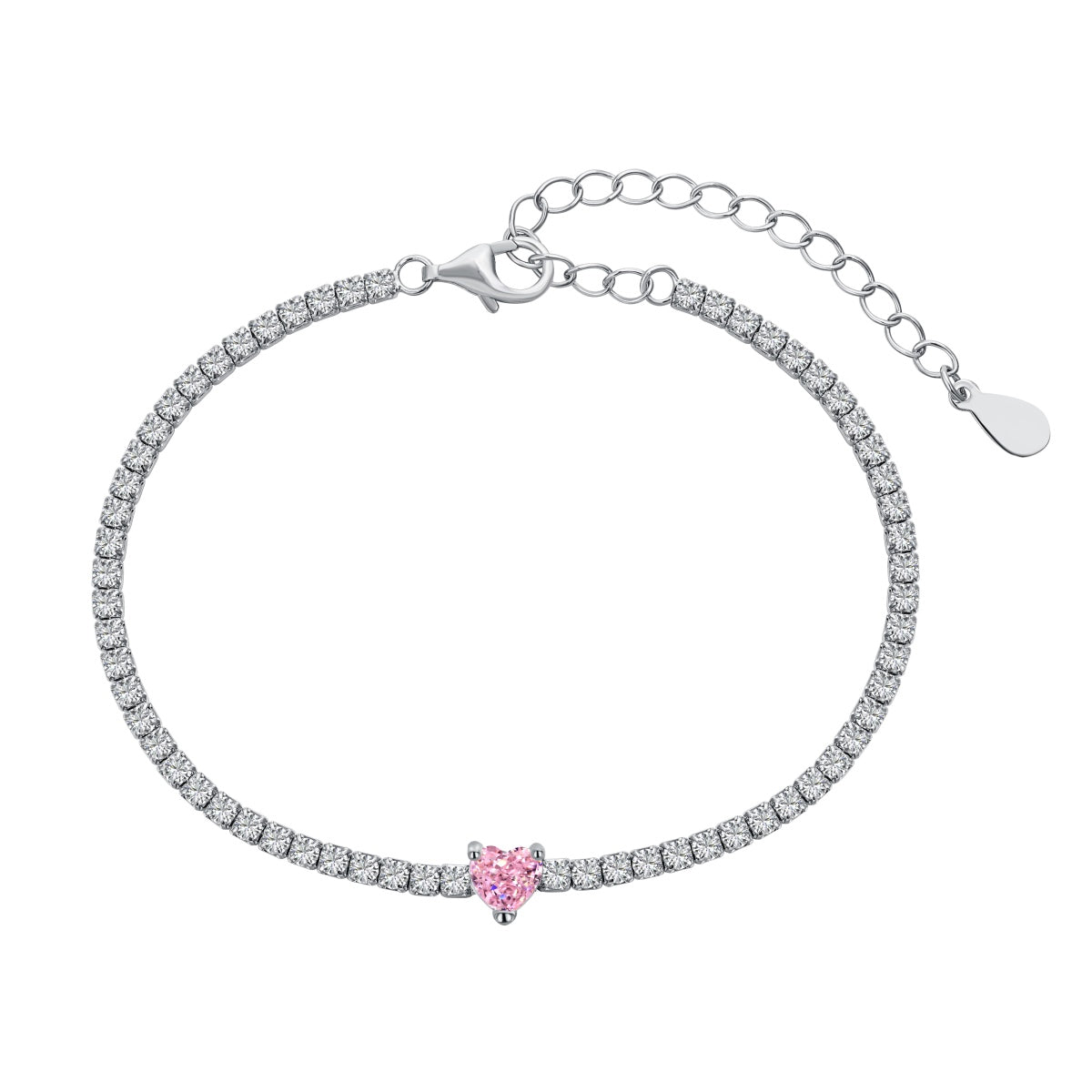 [Echo Fine ]0.5 Carat Elegant Romantic Heart Shape Lover Bracelet