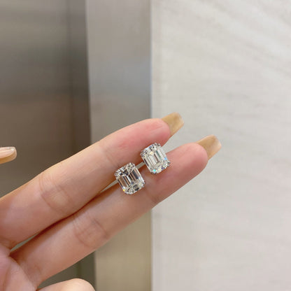 [Echo Fine ]Dazzling Square Shape Earrings