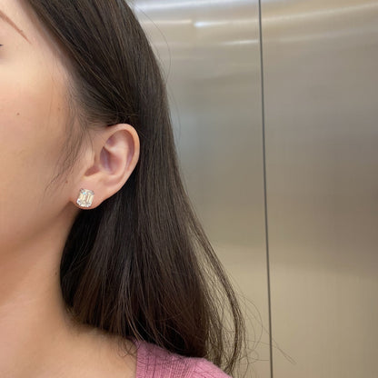 [Echo Fine ]Dazzling Square Shape Earrings