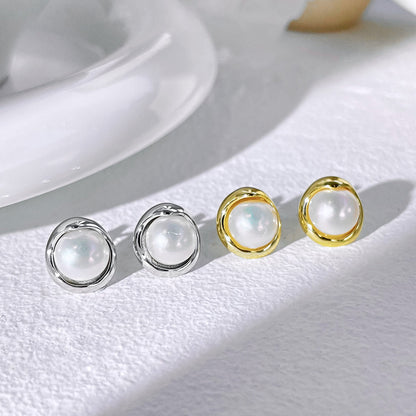 [Echo Fine ]Dainty Bread Pearl Earrings