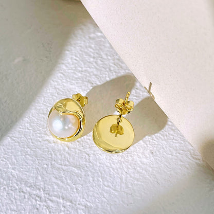 [Echo Fine ]Dainty Bread Pearl Earrings