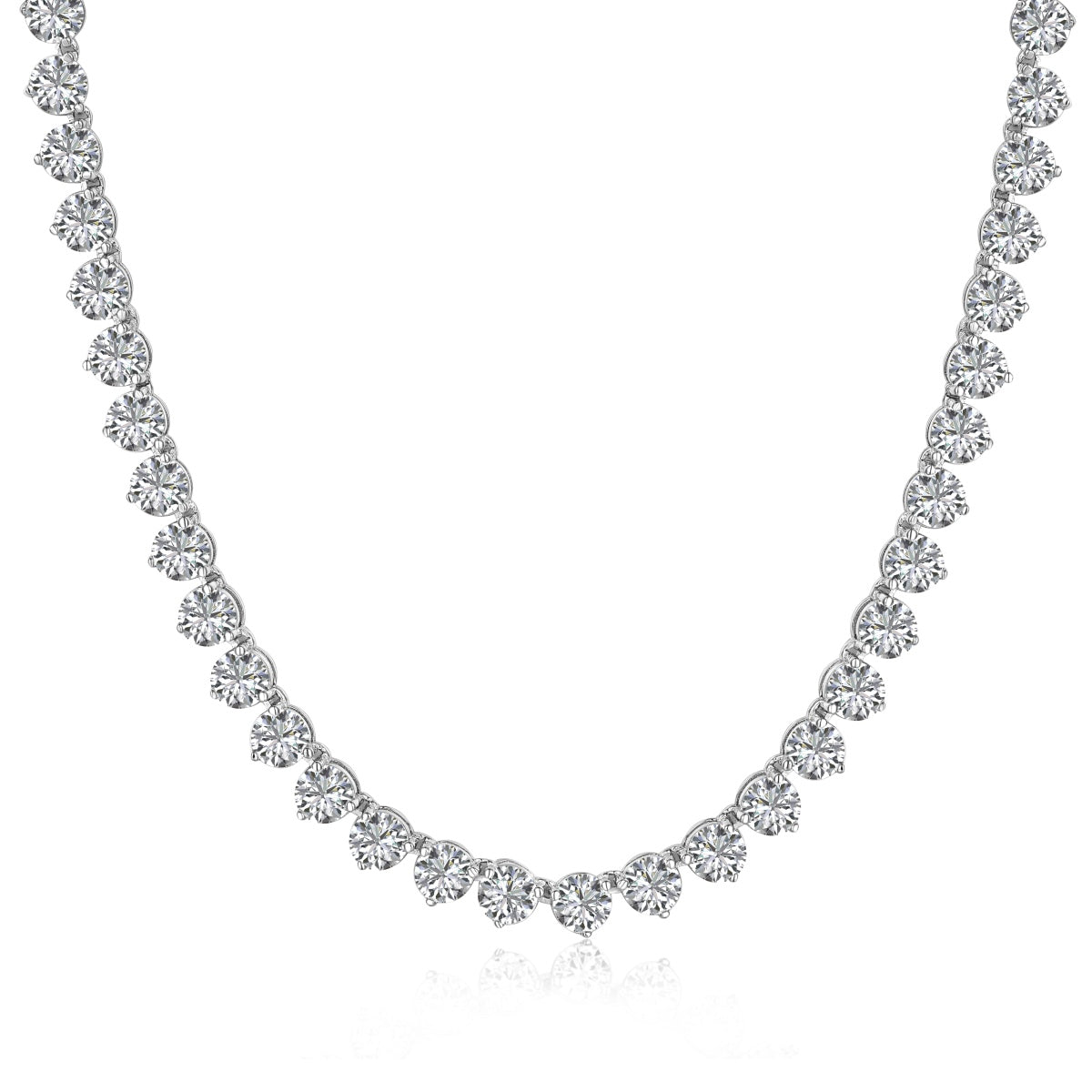 [Echo Fine ]Ornate Heart Cut Tennis Necklace
