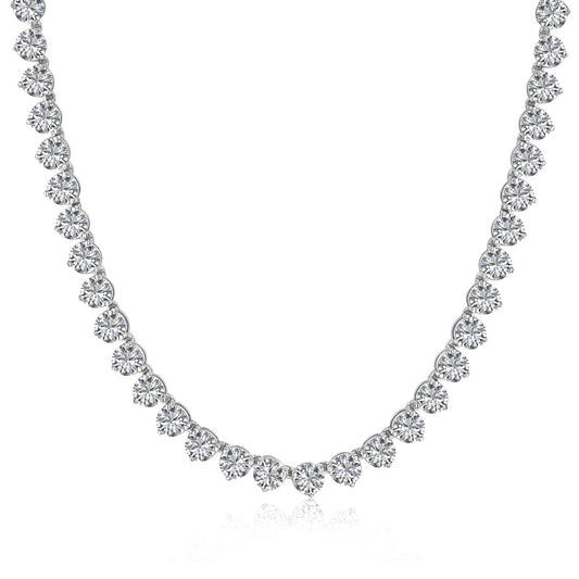 [Echo Fine ]Ornate Heart Cut Tennis Necklace