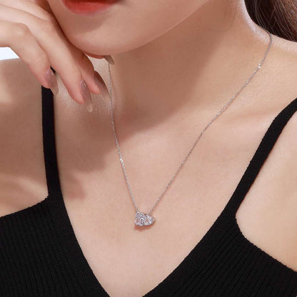 [Echo Fine ]Dazzling Square & Heart Shape Necklace