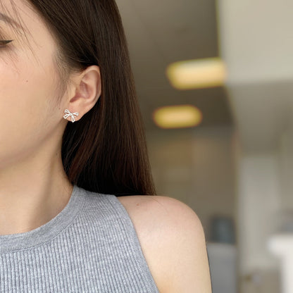 [Echo Fine ]Dainty Bow Shape Earrings
