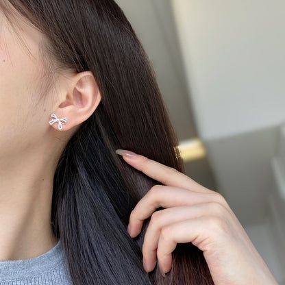 [Echo Fine ]Dainty Bow Shape Earrings