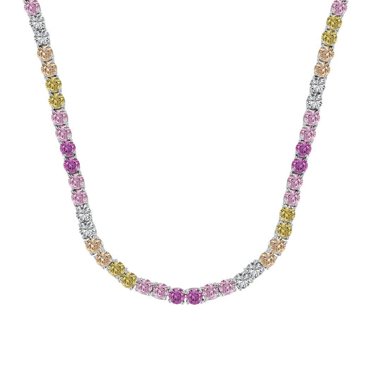 [Echo Fine ]Delicate Colorful Tennis Necklace