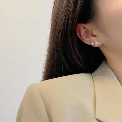 [Echo Fine ]Double Heart-Shape Classic Princess Style Earrings