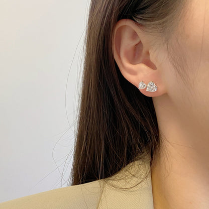 [Echo Fine ]Double Heart-Shape Classic Princess Style Earrings